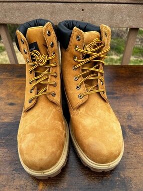 Mens Timberland PRO Direct Attach 6 Steel Toe Waterproof Boot Wheat Sz 11 Wide